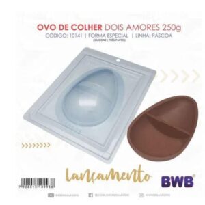 Forma com silicone Ovo de Colher Dois Amores 250g 3 partes